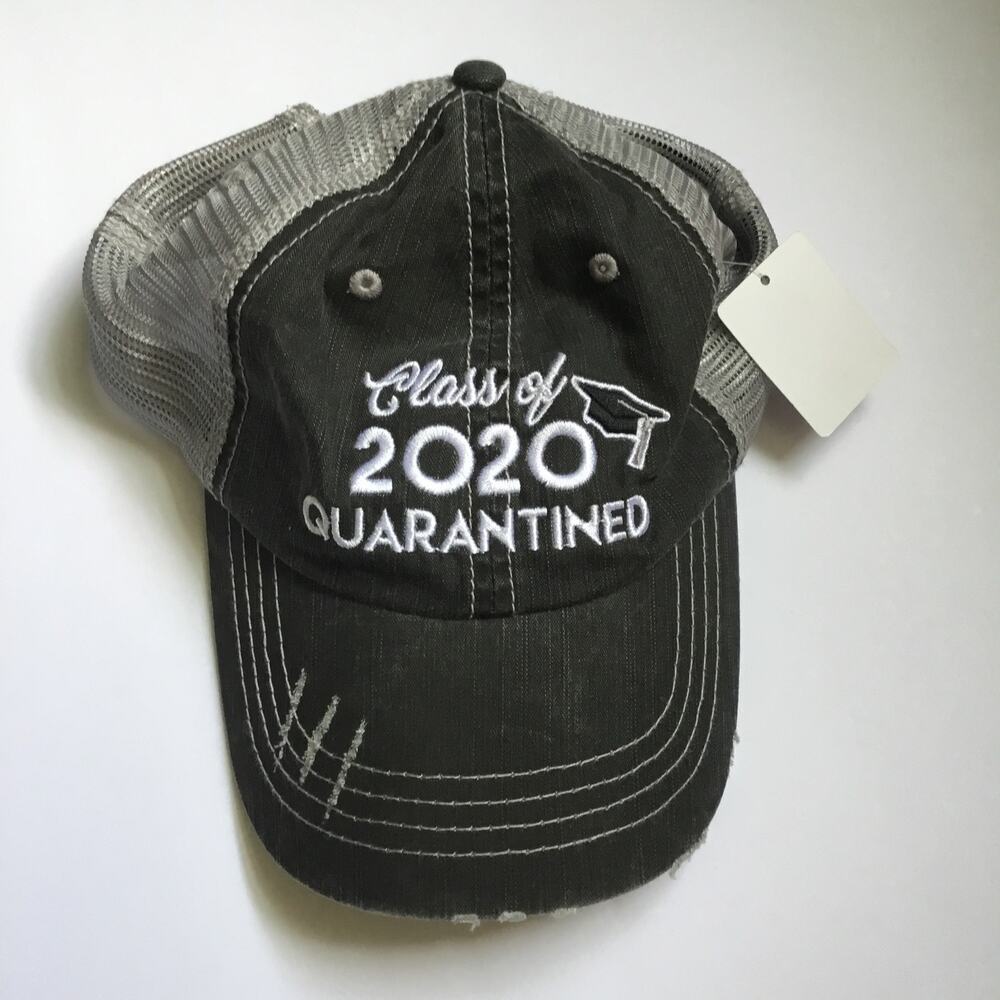 New Class of 2020 Quarantined Baseball Cap Trucker Hat Embroidered Gray White